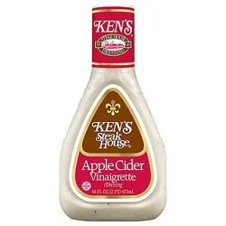 Kens Steak House Apple Cider Vinaigrette Salad Dressing Light 16 Oz - 16 Fz