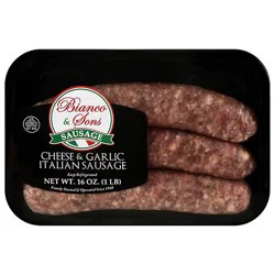Bianco & Sons Cheese & Garlic Pork Sausage Links - 16 Oz
