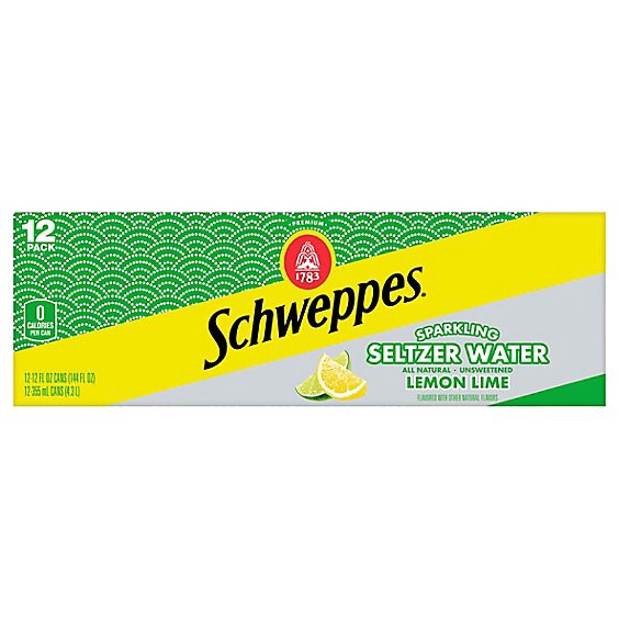 slide 1 of 9, Schweppes Sparkling Water Lemon Lime - 12-12 Fz, 144 fl oz