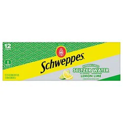 Schweppes Sparkling Water Lemon Lime - 12-12 Fz
