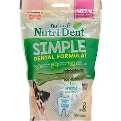 Nylabone Nutri Dent Dog Chew Brush Bone Medium - 8 Count