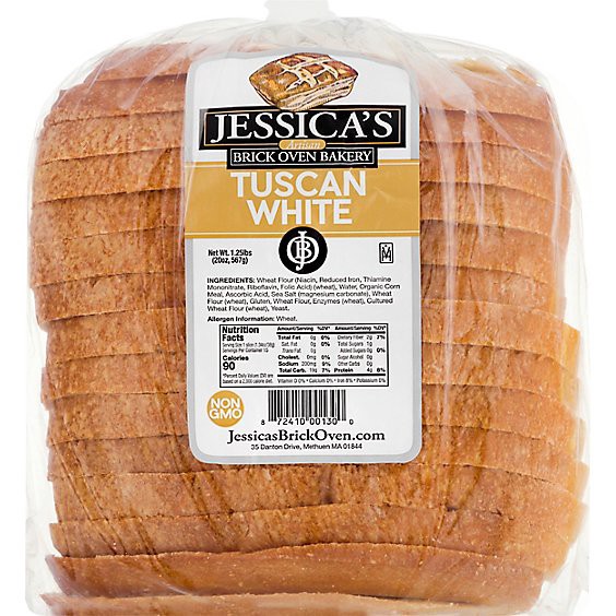 slide 1 of 11, Jessicas Brick Oven Bakery Tuscan White Pane Bread - 20 Oz., 20 oz