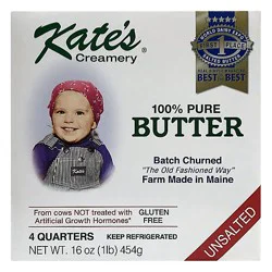 Kates Unsalted Butter 4 Quarters 16 Oz - 16 Oz