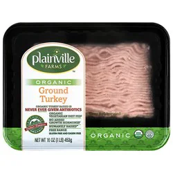 Plainville Farms Ground Turkey Organic - 16 Oz