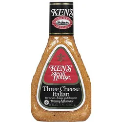 Kens Steak House 3 Cheese Italian Salad Dressing 16 Oz - 16 Fz