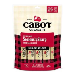 Cabot Cheese Snack Sticks White Cheddar Seriously Sharp - 7.5 Oz