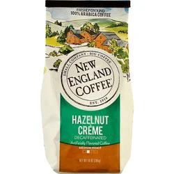 New England Coffee Ground Hazlenut Creme Decaf Foil Bag - 10 Oz