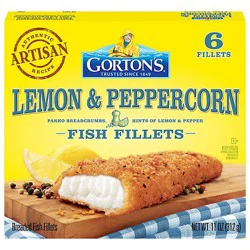 Gortons Artisan Breaded Lemon & Cracked Peppercorn Fish Fillets - 11 Oz