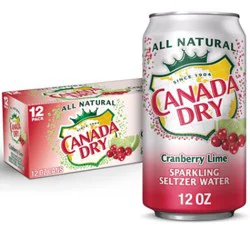 Canada Dry Cranberry Lime Seltzer Water - 12-12 Fz