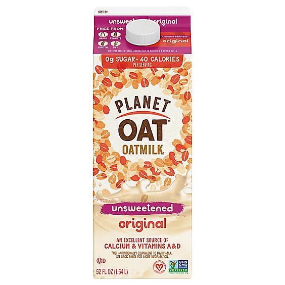 slide 1 of 1, Planet Oat Unsweetened Original Oatmilk - 52 Oz, 52 fl oz