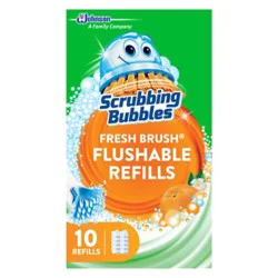 Scrubbing Bubbles Fresh Brush Citrus Toilet Cleaning System Flushable Refills - 10 Count