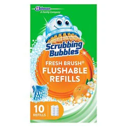 Scrubbing Bubbles Fresh Brush Citrus Toilet Cleaning System Flushable Refills - 10 Count