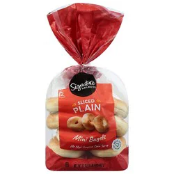 Signature Select Bagels Mini - 17 Oz
