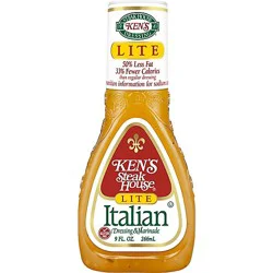 Kens Steak House Italian Salad Dressing Light 70% Less Fat Thin 8 Oz - 9 Fz