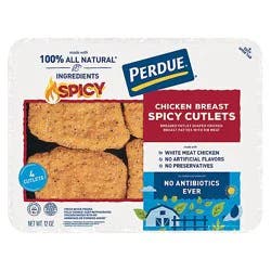 Perdue No Antibiotics Ever Refrigerated Spicy Breaded Chicken Cutlets Traypack - 12 Oz