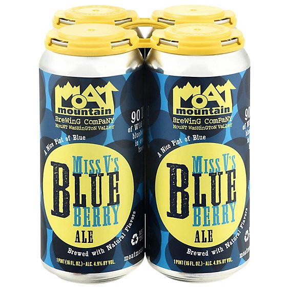 slide 1 of 1, Moat Mountain Ale Blueberry Vs Miss - 4-16 Fz, 4 ct; 16 fl oz