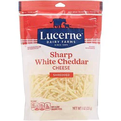 Lucerne Ches Cheddar White Sharp Shred - 8 Oz