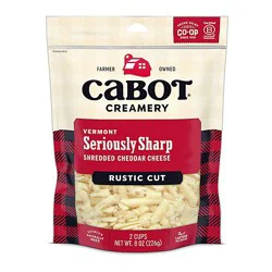 Cabot Seriously Sharp Rustic Cut Shredded Cheddar - 8 Oz