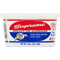 Supreme Italian Cheese Ricotta Part Skim - 16 Oz