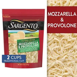 Sargento Shredded Mozzarella & Provolone Natural Cheeses - 8 Oz