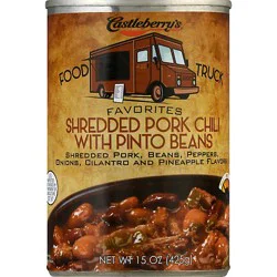 Castleberrys Food Truck Shredded Pork Chili W/pinto Beans - 15 Oz