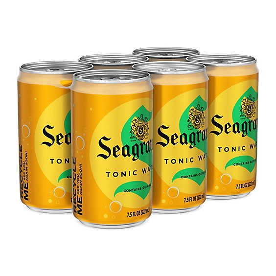 slide 1 of 1, Seagrams Tonic - 6-7.5 Fz, 6 ct; 7.5 fl oz