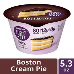 Light + Fit Greek Boston Cream Pie Nonfat Gluten-Free Yogurt - 5.3 Oz