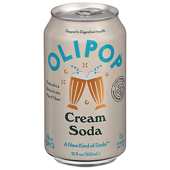 slide 1 of 13, Olipop Cream Soda Prebiotic Soda Can - 12 Fl. Oz., 12 fl oz