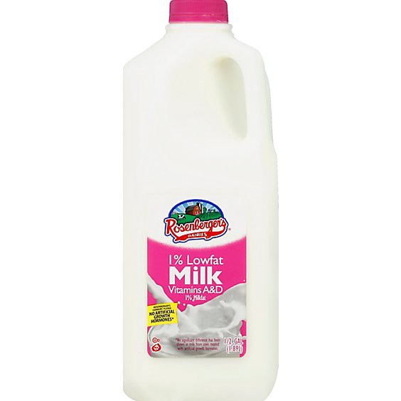 slide 1 of 1, Rosenbergers 1% Lowfat Milk - Hg, 64 fl oz