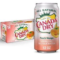 Canada Dry Peach Mango Sparkling Seltzer Water - 12-12 Fz