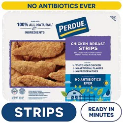 Perdue Refrigerated Breaded No Antibiotics Ever Chicken Breast Strips Tray Case - 12 Oz
