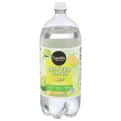 Signature Select Lemon Lime Caffeine Free Seltzer Water - 2 Liter