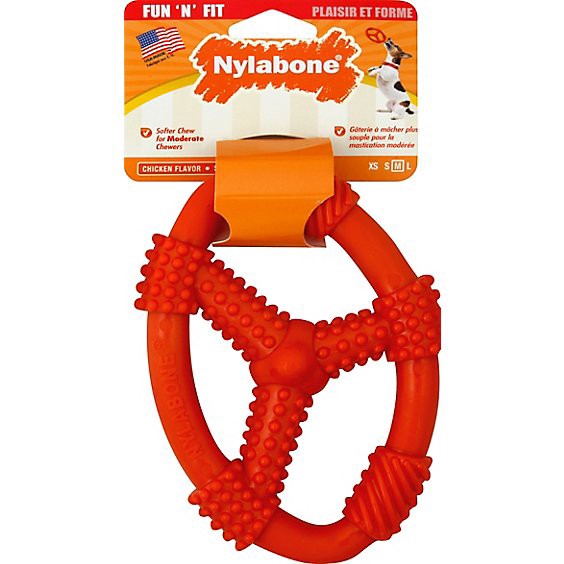 slide 1 of 1, Fun N Fit Medium Oval Ring Flex Dog Toy - Ea, 1 ct