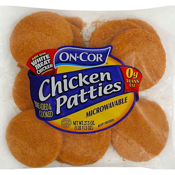 slide 1 of 5, On Cor Chicken Patty Bag - 27.5 Oz, 27.5 oz