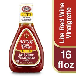 Kens Steak House Red Wine Vinegar & Olive Oil Salad Dressing Light 16 Oz - 16 Fz