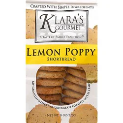 Klaras Cookie Shortbread Poppy Lemon - 8 Oz