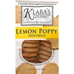Klaras Cookie Shortbread Poppy Lemon - 8 Oz