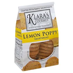 Klaras Cookie Shortbread Poppy Lemon - 8 Oz