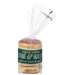 Stone & Skillet New England Style Roasted Herb And Garlic English Muffin - 10 Oz.