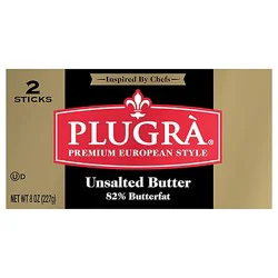 Plugra Unsalted Butter Stick - 8 Oz