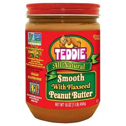 Teddie All Natural Flaxseed Creamy Peanut Butter - 16 Oz
