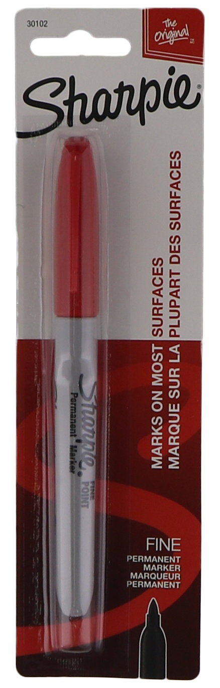 slide 1 of 1, Sharpie Permanent Marker Fine Point Red #30102, 1 ct