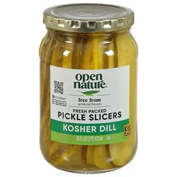 Open Nature Kosher Dill Pickle Slicers - 16 Fz