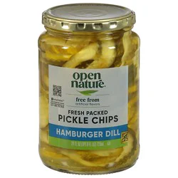 Open Nature Hamburger Dill Pickle Chips - 24 Fz