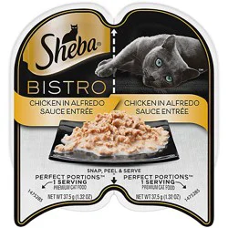 Sheba Perfect Portions Bistro Chicken In Alfredo Sauce Adult Wet Cat Food Twin Pack Tray - 2.6 Oz