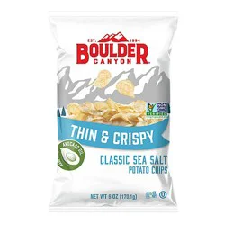 Boulder Canyon Thin & Crispy Classic Sea Salt Potato Chips - 6 Oz