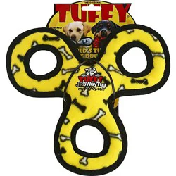 Tuffy Dog Toy 3 Way Tug Yellow - Ea