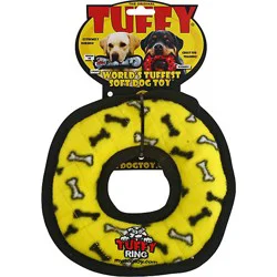 Tuffy Dog Toy Ring Yellow Medium - Ea