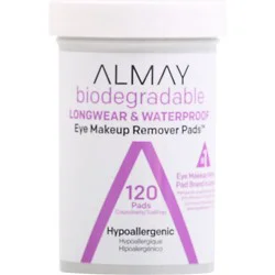 Almay Biodegradable Longwear & Waterproof Eye Makeup Remover Pads - 120 Count