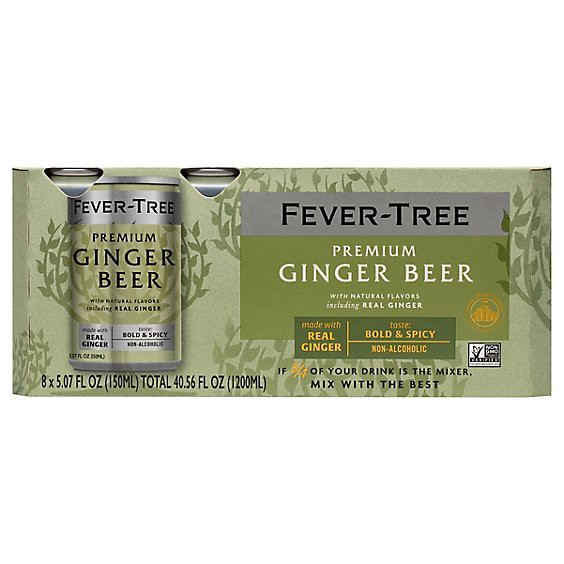 slide 1 of 1, Fever Tree Ginger Beer Cans - 40.56 Fz, 8 ct; 5.07 fl oz